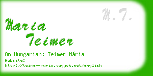 maria teimer business card